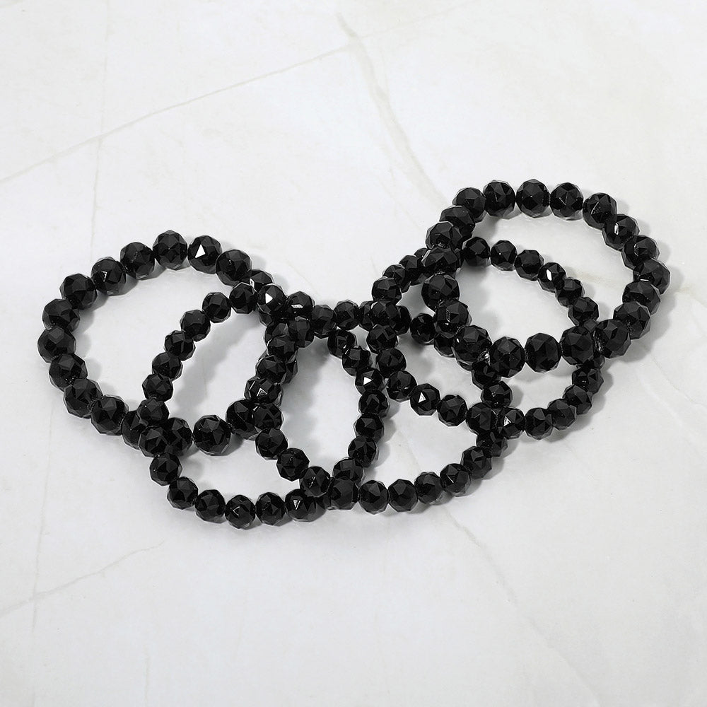 5PCS - Faceted Beaded Stretch Multi Layered Bracelets