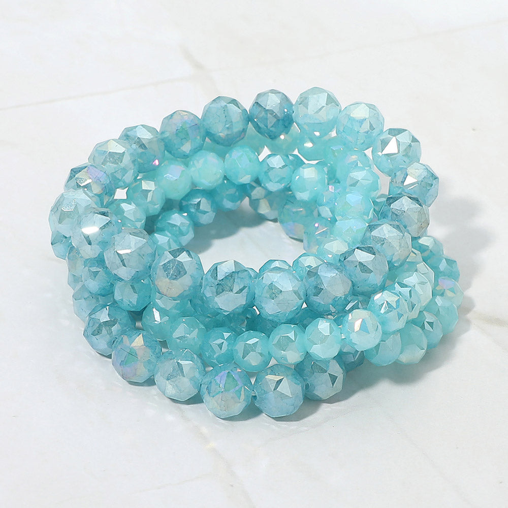5PCS - Faceted Beaded Stretch Multi Layered Bracelets