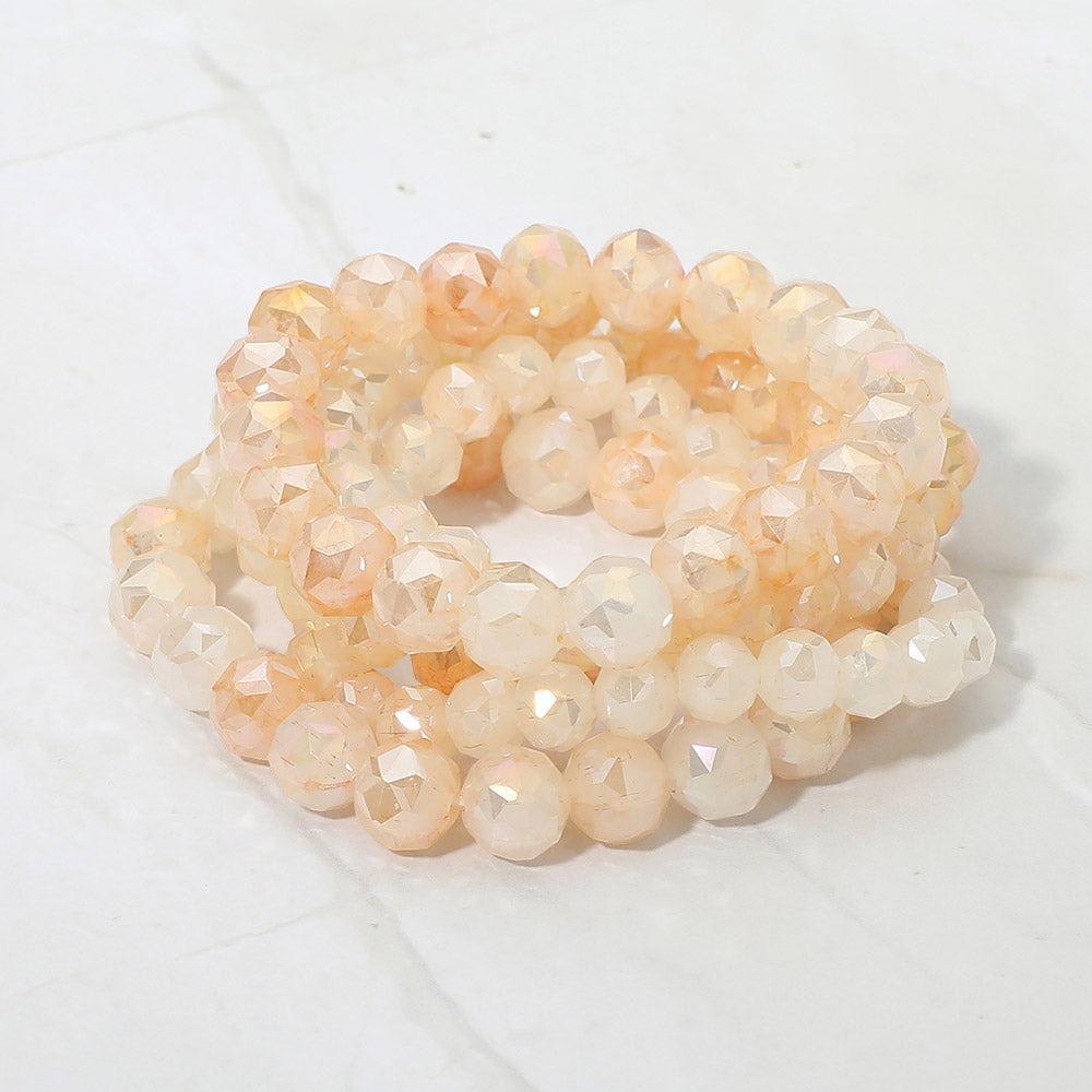 5PCS - Faceted Beaded Stretch Multi Layered Bracelets