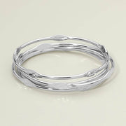 4PCS - Textured Metal Pointed Multi Layered Bangle Bracelets