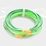 6PCS - Glitter Jelly Tube Bangle Bracelets