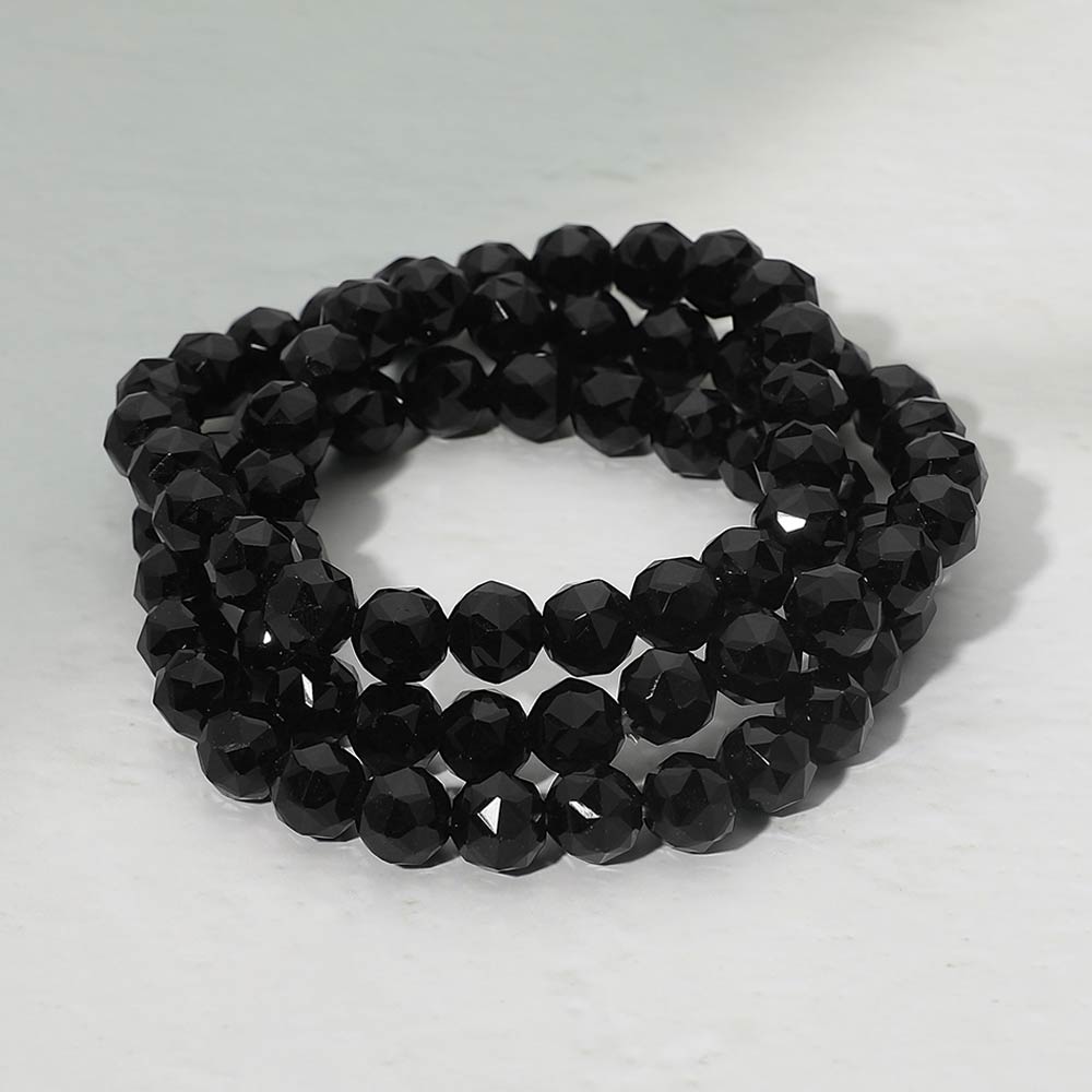 3PCS - Faceted Beaded Stretch Multi Layered Bracelets