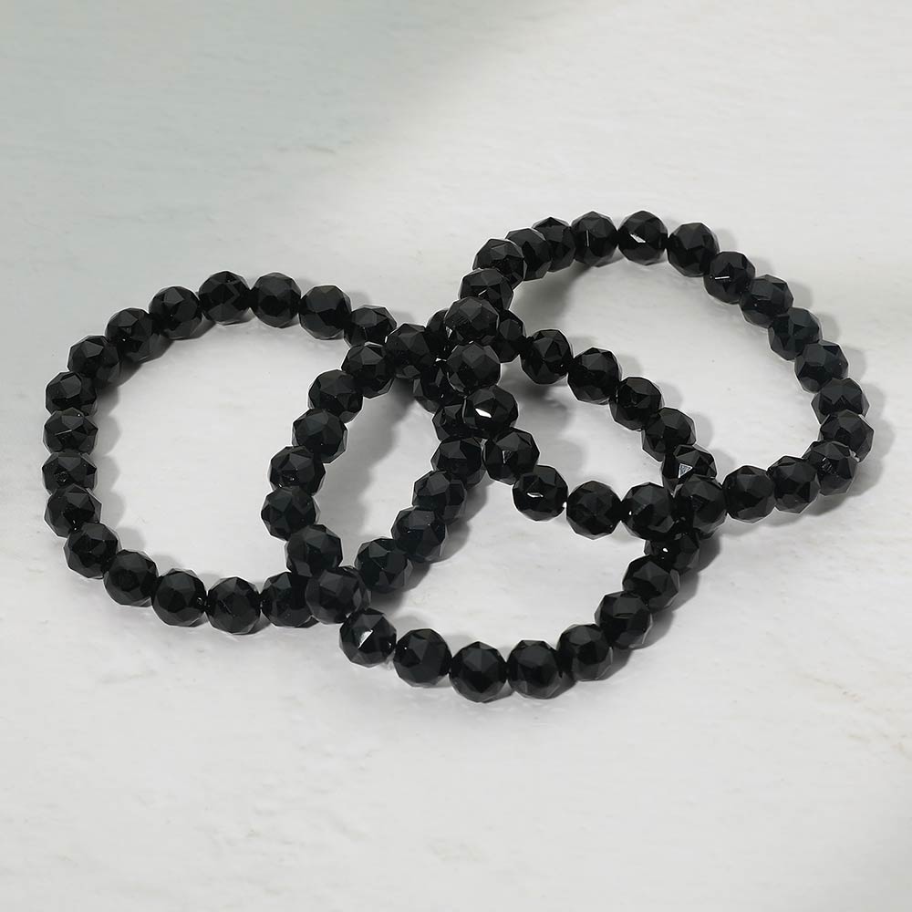 3PCS - Faceted Beaded Stretch Multi Layered Bracelets