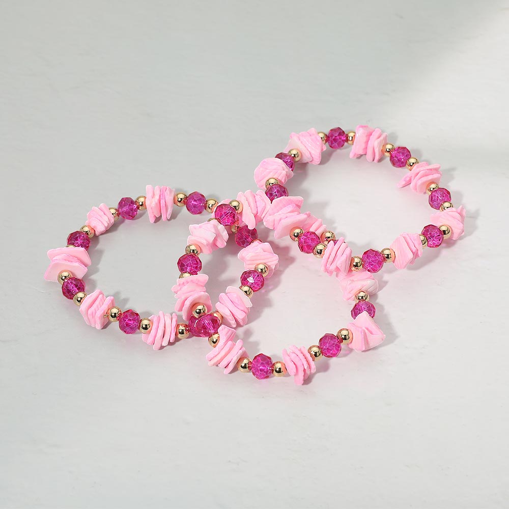 3PCS - Boho Chip Beaded Stretch Multi Layered Bracelets