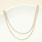 Gold Dipped Double Layer Cable Chain Necklace