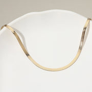 Gold Dipped Sleek Flat Snake Chain Necklace