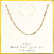 18K Gold Filled Hypoallergenic Singapore Chain Necklace