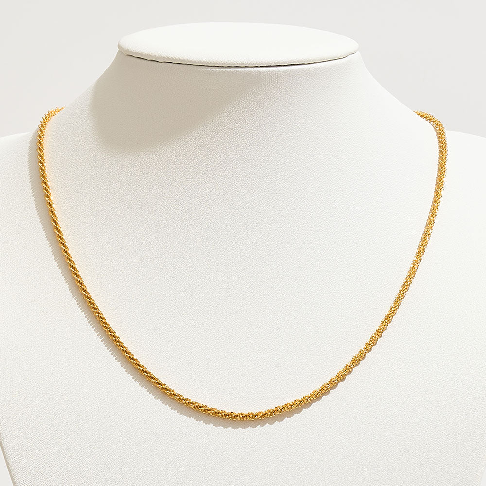 Gold Dipped Slim Rope Chain Necklace