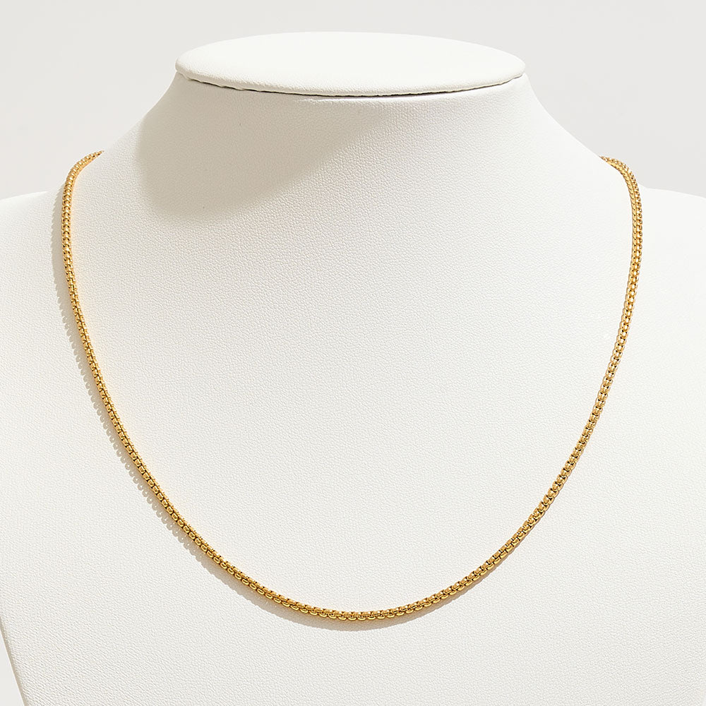 Gold Dipped Classic Box Chain Necklace