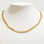 Gold Dipped Bold Flat Mariner Link Chain Necklace