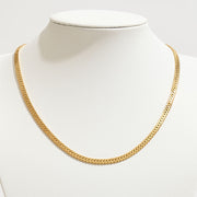 Gold Dipped Flat Herringbone Chain Necklace
