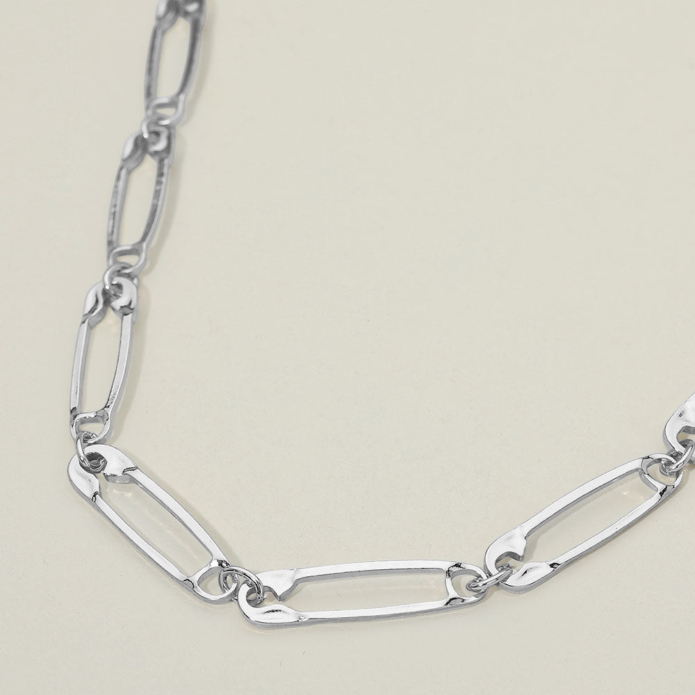 Safety Pin Link Chain Necklace