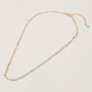 18K Gold Filled Hypoallergenic Metal Figaro Chain Necklace