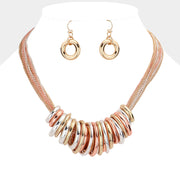 Antique Metal O-Ring Stacked Necklace