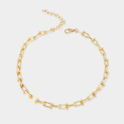 Gold Dipped Bold Beaded Paperclip Chain Necklace