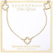 SECRET BOX_Genuine Gold Dipped Open Quatrefoil Station Necklace