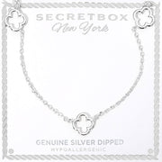 SECRET BOX_Genuine Silver Dipped Open Quatrefoil Station Necklace
