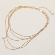 Multi Layered Brass Chain Necklace
