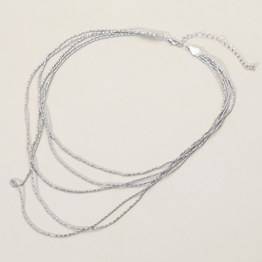 Multi Layered Brass Chain Necklace