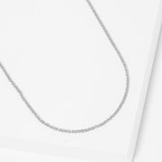 White Gold Dipped Metal Chain Necklace