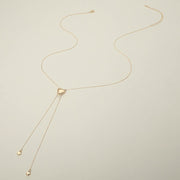 Heart Charm Accent Drop Necklace