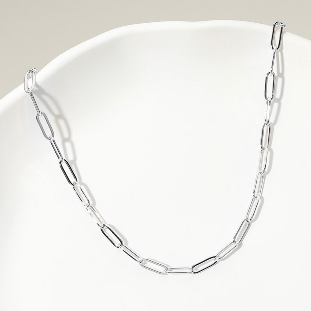 Stainless Steel 14K Gold Plated Paperclip Chain Necklace