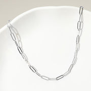 Stainless Steel 14K Gold Plated Paperclip Chain Necklace