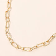Textured Metal Paperclip Chain Necklace