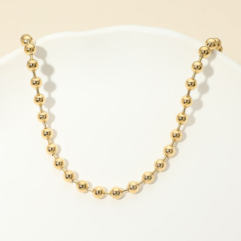Stainless Steel Beaded Chain Necklace