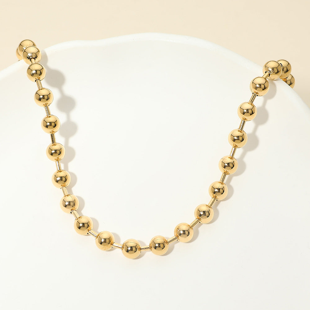Stainless Steel Beaded Chain Necklace