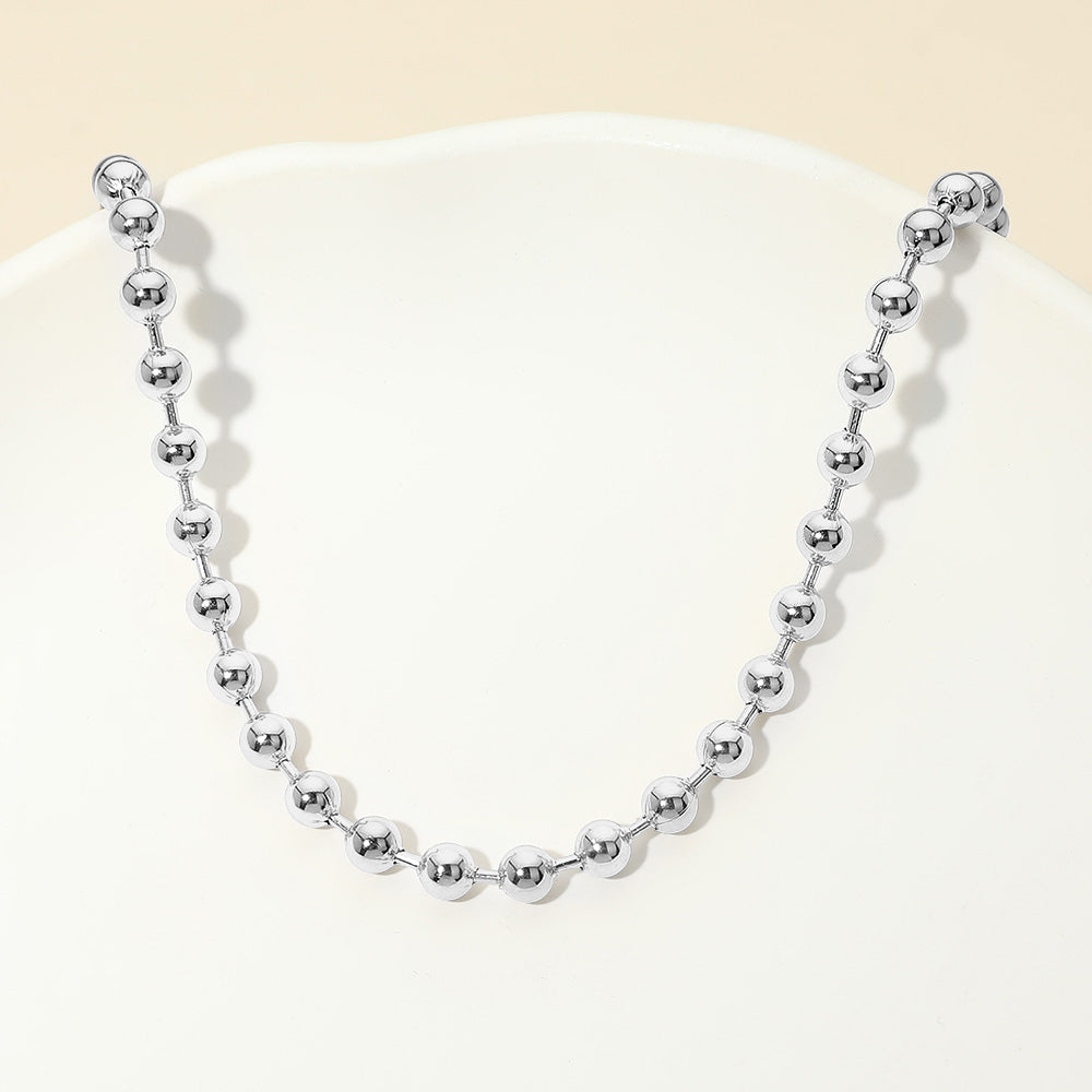 Stainless Steel Beaded Chain Necklace