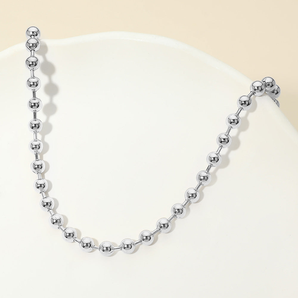Stainless Steel Beaded Chain Necklace
