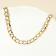 Stainless Steel Textured Link Chain Necklace