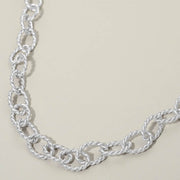 Twisted Metal Oval Link Chain Necklace