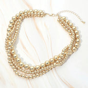 Layered Beaded Statement Necklace