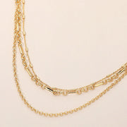 18K Gold Dipped Mixed Chain Layered Necklace
