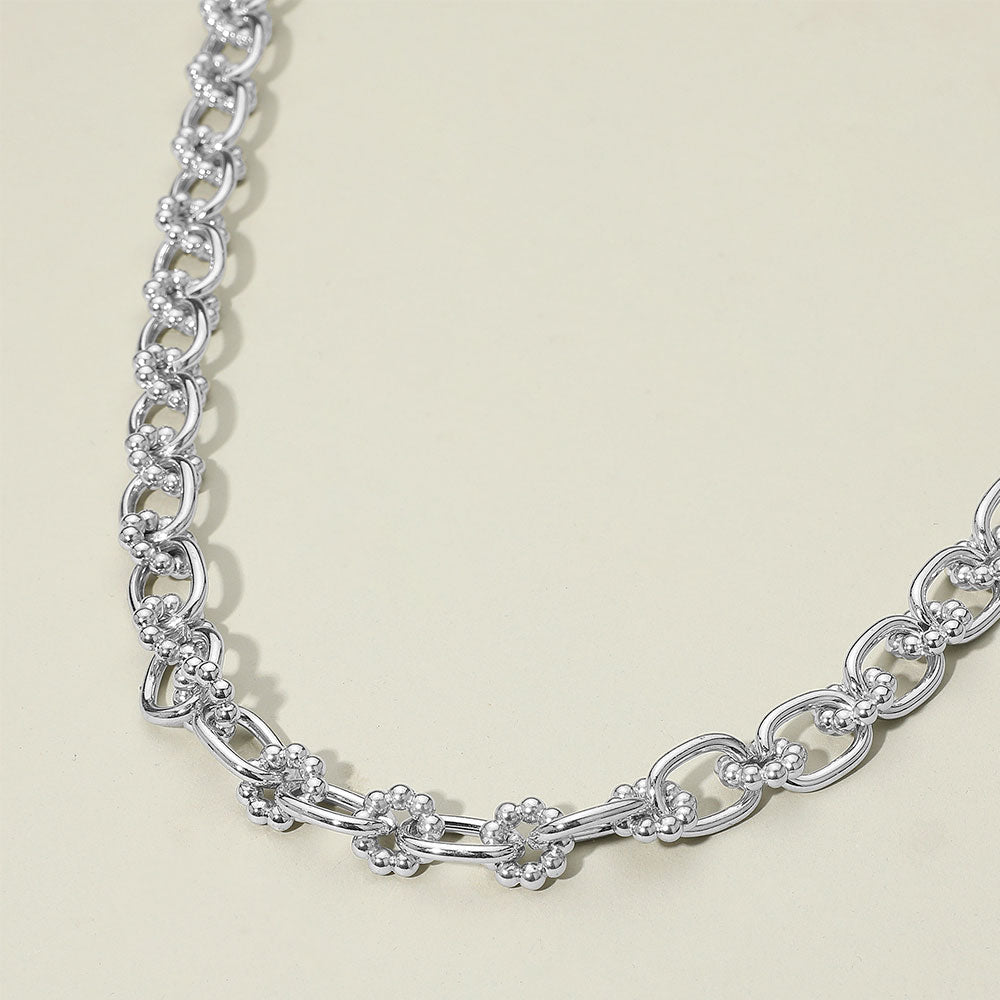 Bubble Floral Link Chain Necklace