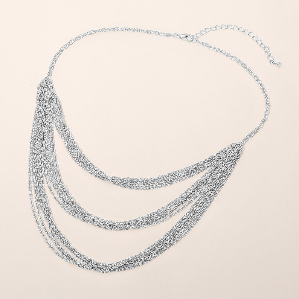 Cascading Multi Layered Statement Necklace