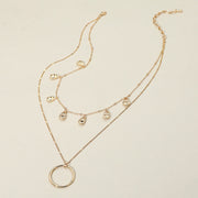 Open Circle Pendant Double Layered Metal Pendant