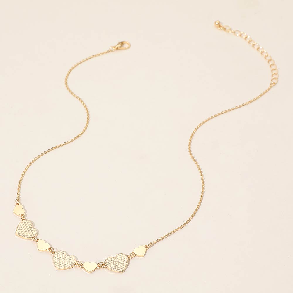 Metal Heart Plate Link Necklace