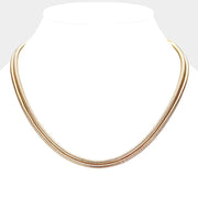 Metal Chain Double Layered Necklace