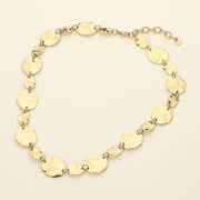 Stainless Steel Hammered Disc Link Necklace