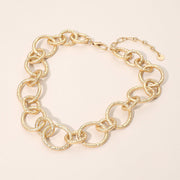 Bold Textured Link Chain Necklace