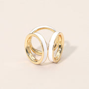 Enamel Inlay Geometric Scarf Ring