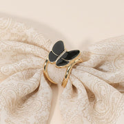 Enamel Butterfly Accent Scarf Ring