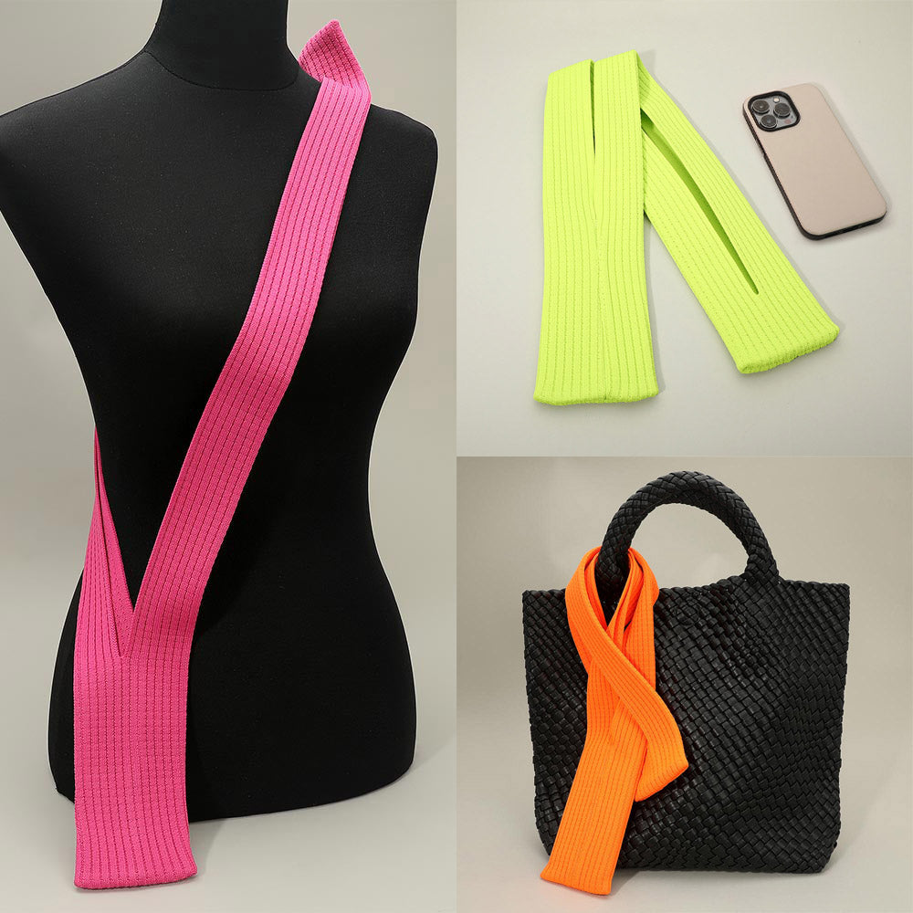 Long Ribbed Knit Stretch Phone Pouch Phone Holder