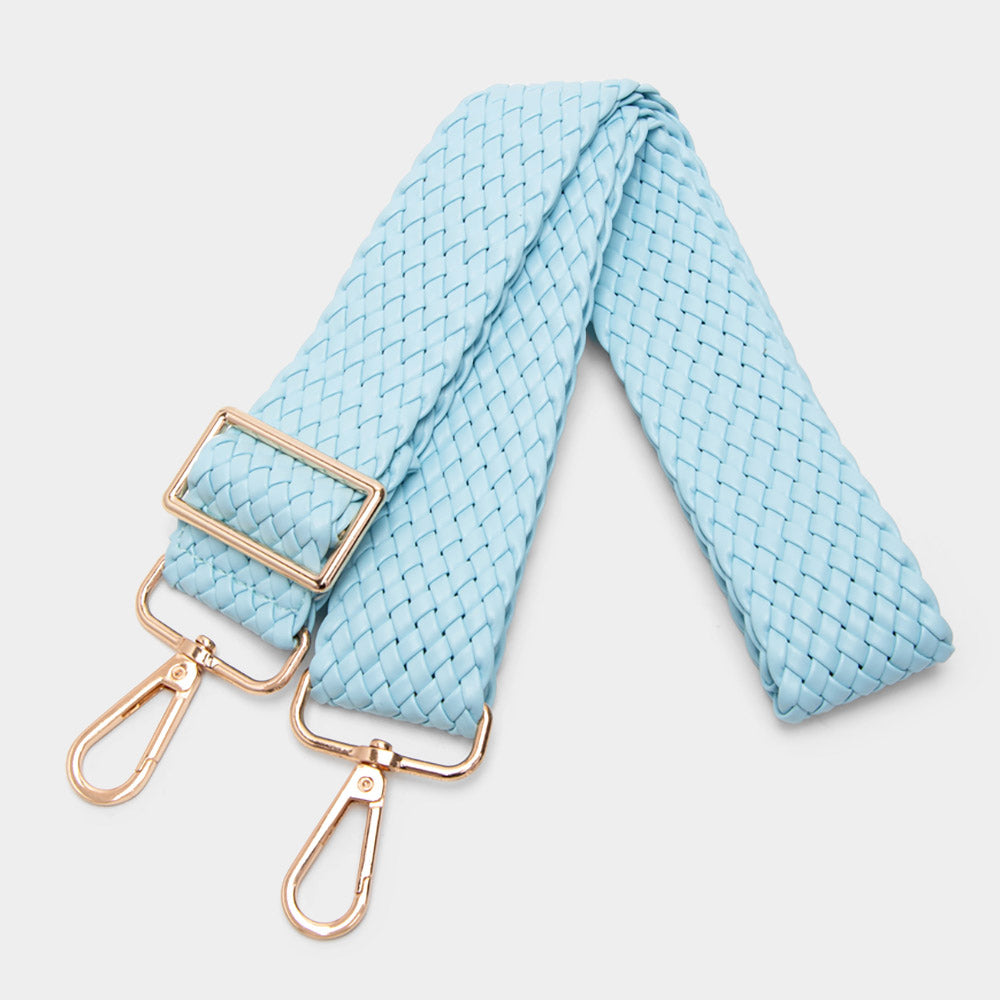Faux Leather Braided Bag Strap