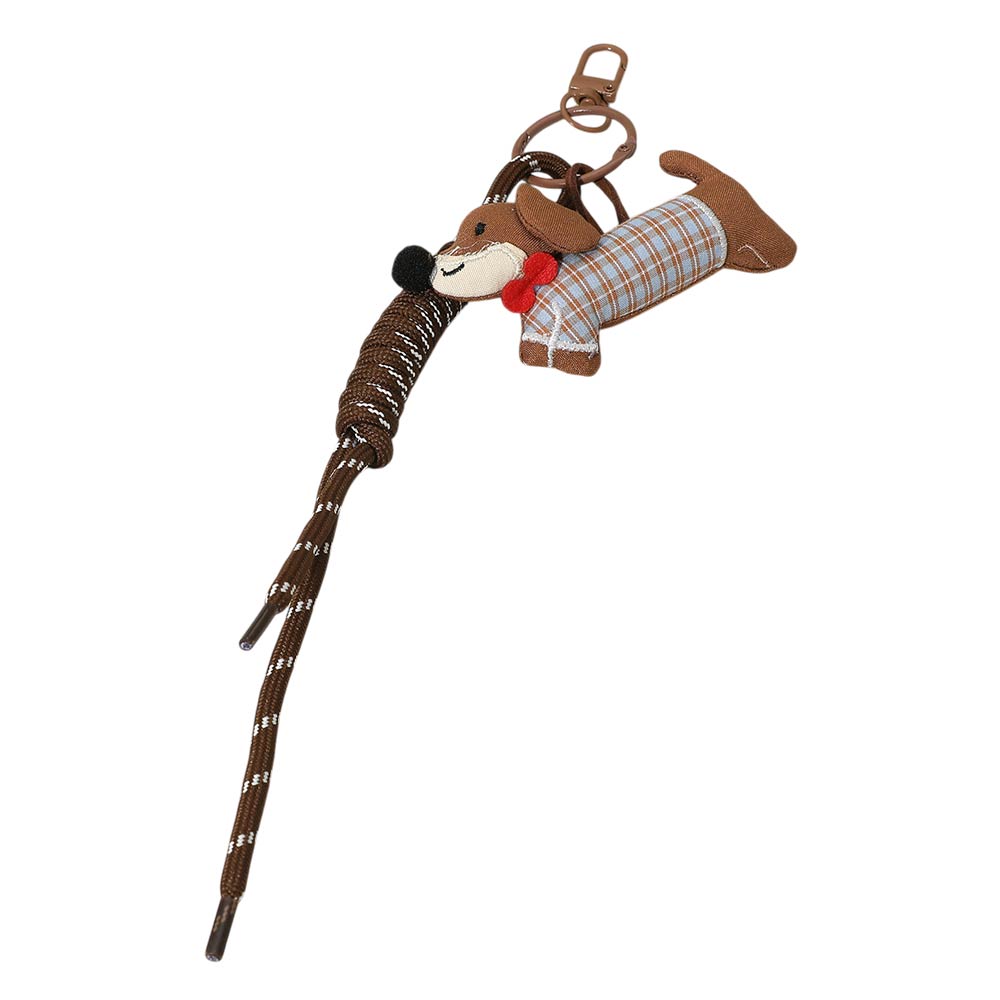 Cute Dachshund Dog Charm Knot Keychain Bag Charm