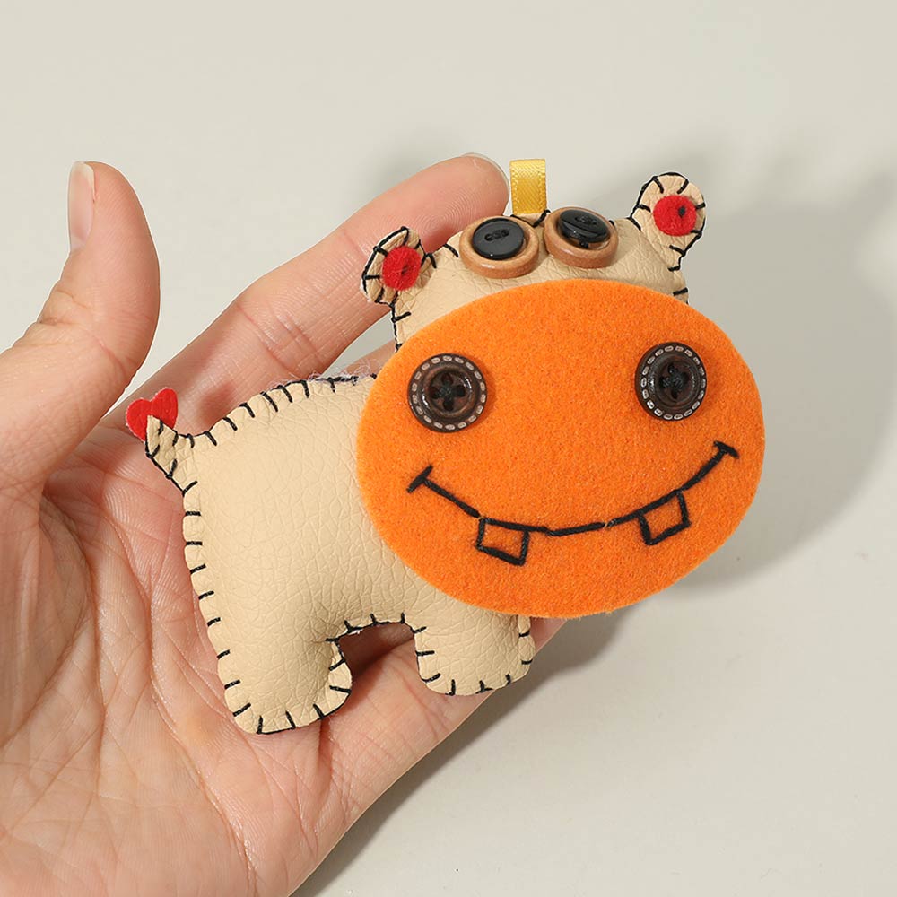 Cute Patchwork Monster Animal Doll Pouch Keychain Bag Charm