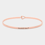"Island Gal" Thin Brass Metal Hook Bracelet